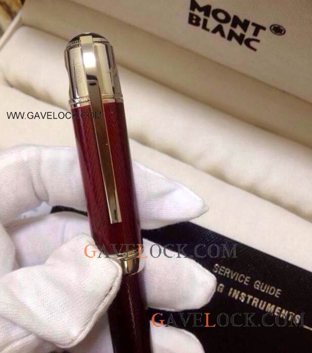 Jules Verne Red Rollerball Pen / Replica Mont Blanc Pens For Sale